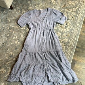 Purple button front dress